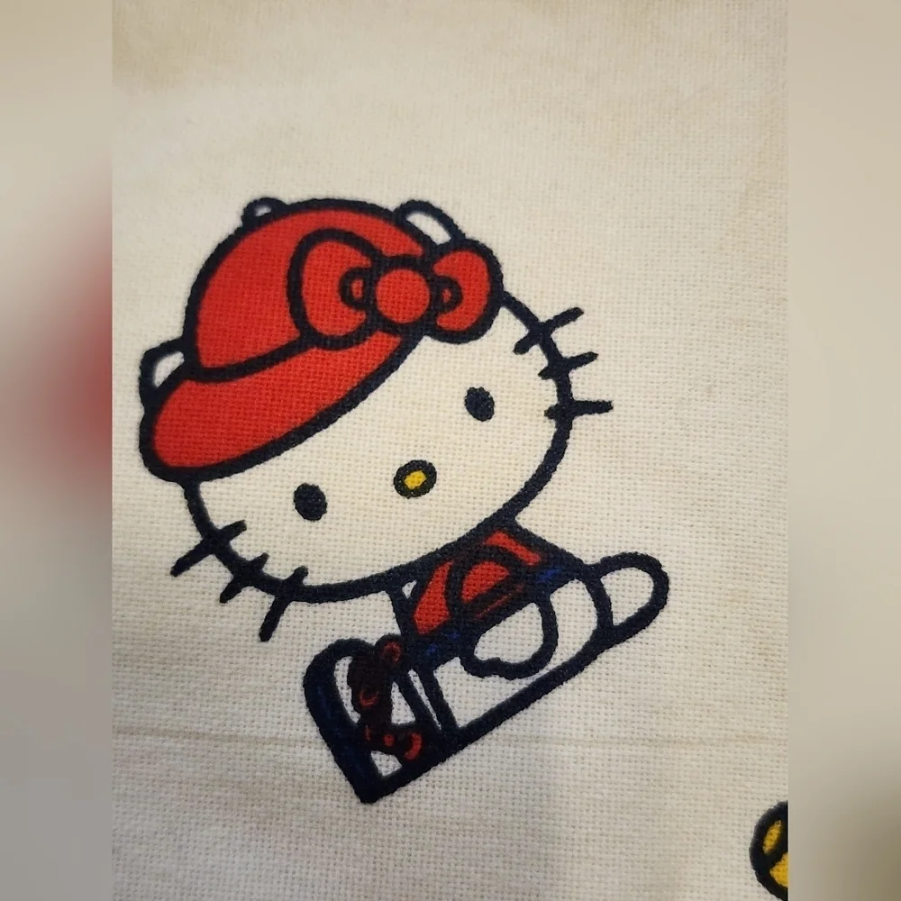 Hello Kitty Canvas Tote Bag Allover Print Kawaii Y2K Cute Shopper Bag